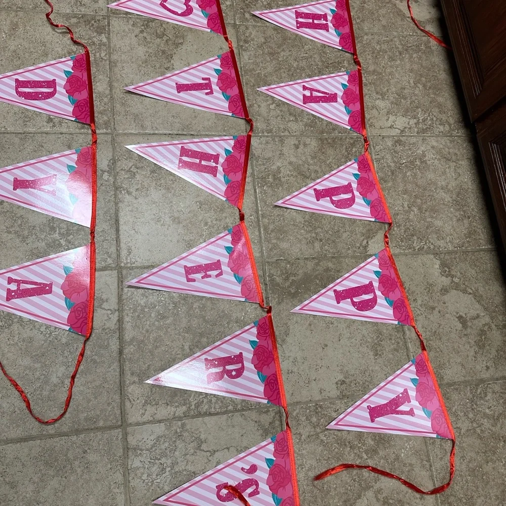 Mother’s Day party Banners String Hanging Triangle Bunting garlands